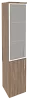 Офисный шкаф высокий узкий стекло в раме левый / правый