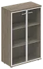 Офисный шкаф средний широкий со стеклом