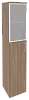 Офисный шкаф высокий узкий со стеклом в раме левый / правый