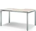 Стол на металлокаркасе письменный эргономичный (левый)