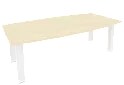 Стол для переговоров на металлокаркасе (белые опоры)