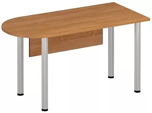 Стол письменный полукруглый на хромированных опорах с экраном ДСП