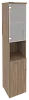 Офисный шкаф высокий узкий со стеклом левый / правый