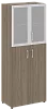 Офисный шкаф высокий комбинир. со стеклом в раме