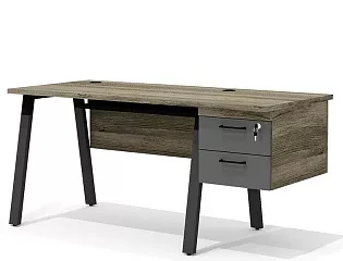 Стол прямой с подвесной тумбой на металлокаркасе (правый)