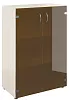 Офисный шкаф широкий средний с тонир. стеклом (без топа)