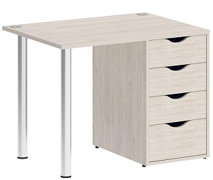 Стол компьютерный на металлокаркасе с тумбой