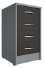 Приставная офисная тумба с замком, 4 ящика
