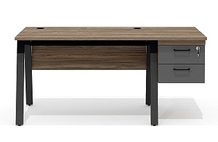 Стол прямой с подвесной тумбой на металлокаркасе (правый)