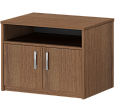 Офисная тумба для оргтехники, с нишей и распашными дверцами